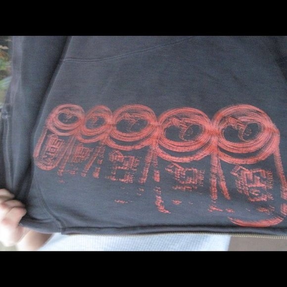 Black MV Sport Pro Weave M NOS Can Drink Hooded Zip Up Jacket Zipper Hoodie Worn - Picture 5 of 7